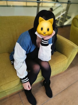 「UNIQLO（ユニクロ）のスウェットフルジップパーカ（長袖）（パーカー、ブラック系）」を使った、Isseiさん（レディース）の秋コーディネート