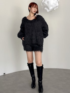 「オールブラックコーデ」｜marinさん（レディース・164cm）の秋コーディネート