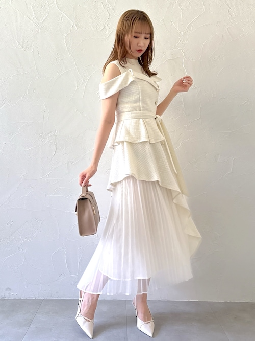 dazzlin♡ワンピース セール】オフショルアシメトレンチワンピース（ワンピース