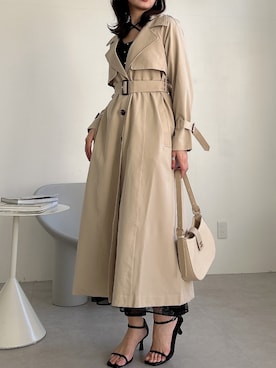 「dazzlin（ダズリン）のアイテム（トレンチコート）」を使った、marinさん（レディース・164cm）の春コーディネート