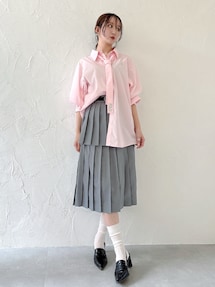 POLO BCSコラボ/再生産】レイヤードプリーツミディスカート｜ダズリン