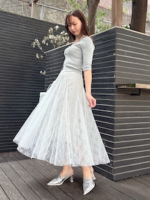 dazzlin スパンコール チュール スカート ダズリン dazzlin スパンコールチュールスカート （ブラック