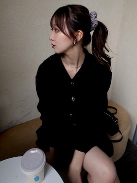 「オールブラックコーデ」｜marinさん（レディース・164cm）の秋コーディネート