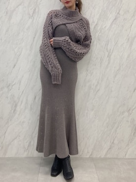 「dazzlin（ダズリン）のアイテム（ワンピース）」を使った、marinさん（レディース・164cm）の秋コーディネート
