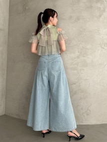 「ダズリンページ」 ダブルハイウエストワイドデニムパンツ|ダズリン(dazzlin