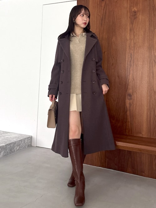POLO BCSコラボ】シャツレイヤードニットミニワンピース ※BEIGE WEB