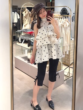 「dazzlin（ダズリン）のティアードラッフルリボントップス（シャツ/ブラウス、その他）」を使った、marinさん（レディース・164cm）の春コーディネート