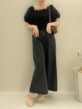 「dazzlin（ダズリン）のアイテム（デニムパンツ）」を使った、marinさん（レディース・164cm）の春コーディネート