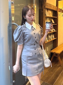 dazzlin ダズリン ジャケットライクレイヤードミニワンピース ジャケットライクレイヤードミニワンピース[品番：MKSW0062385