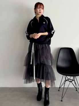 「オールブラックコーデ」｜marinさん（レディース・164cm）の秋コーディネート