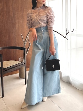 「dazzlin（ダズリン）のアイテム（デニムパンツ）」を使った、marinさん（レディース・164cm）の春コーディネート