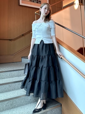 「ランチコーデ」｜marinさん（レディース・164cm）の夏コーディネート
