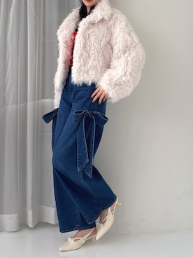 「アイテム（ジャケット/アウター、ピンク系）」を使った、marinさん（レディース・164cm）の秋コーディネート