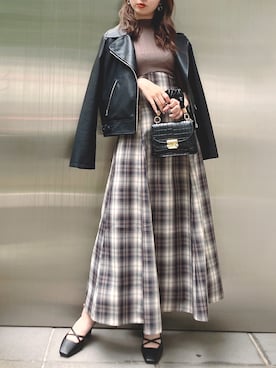 「dazzlin（ダズリン）のアイテム（ライダースジャケット）」を使った、marinさん（レディース・164cm）の夏コーディネート