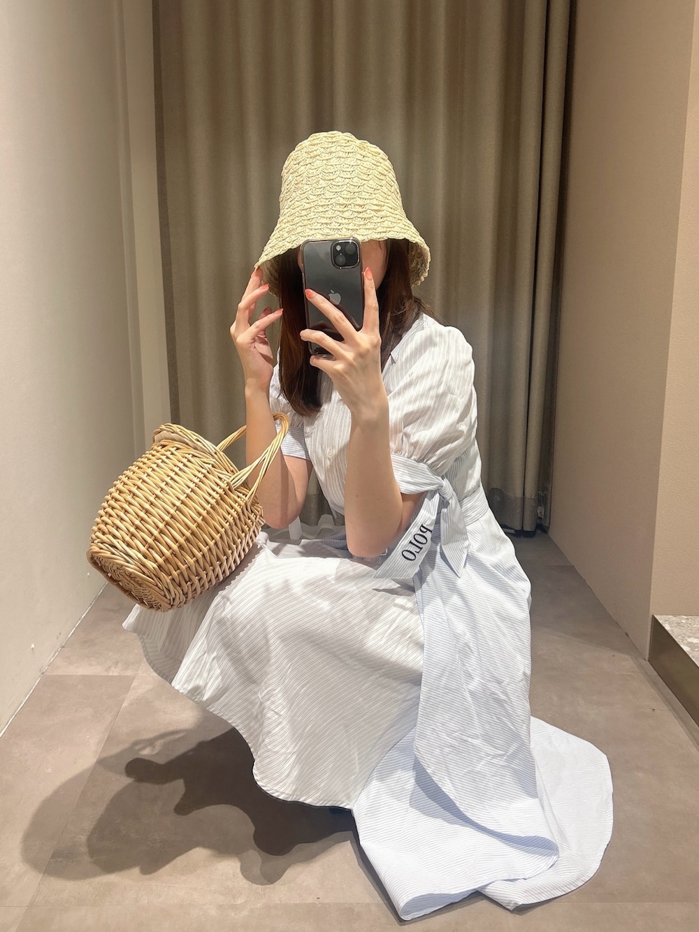 美品　dazzlin　POLO BCS コラボ　ヘムレイヤードシャツワンピース POLO BCS dazzlin コラボ ヘムレイヤードシャツワンピース