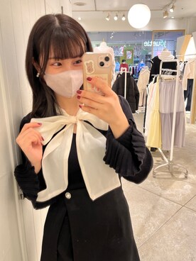「one after another NICE CLAUP（ワンアフターアナザーナイスクラップ）のビジューボタンスカパン　2023SS（その他パンツ）」を使った、Aiさん（レディース・156cm）の冬コーディネート