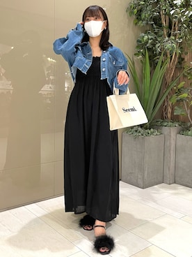 「one after another NICE CLAUP（ワンアフターアナザーナイスクラップ）のアイテム（デニムジャケット）」を使った、Aiさん（レディース・156cm）の夏コーディネート
