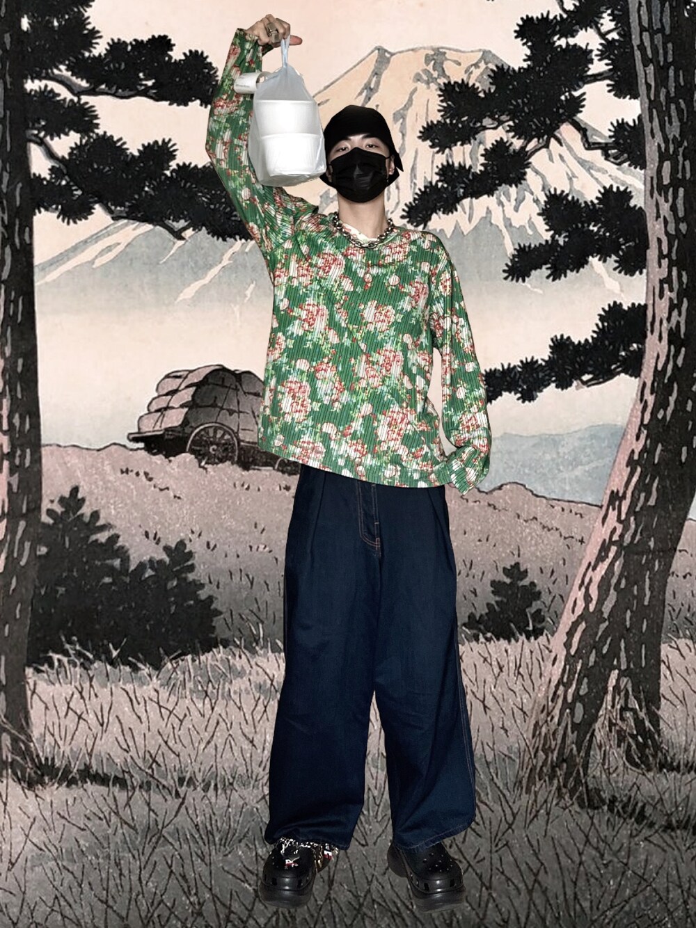 「ootd、休閒、街頭穿搭」｜「BALENCIAGAのアイテム（アンクレット、シルバー系）」を使った、ngkiさん（メンズ・175cm）の春コーディネートの1枚目の写真