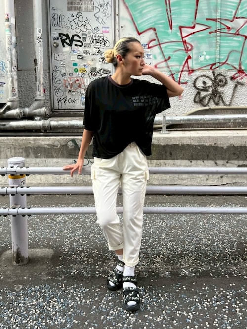 tシャツ 「直営店限定」SHEER LAYERED PRINT T-SHIRT/シアーレイヤード プリントTシャツ レディース WOMAN／直営店限定》SHEER LAYERED PRINT T-SHIRT／シアー