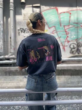 「コラボTシャツ」｜RAMUさん（レディース・164cm）の夏コーディネート