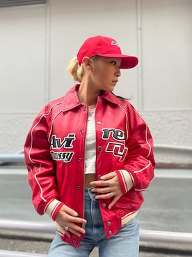 「アイテム（スタジャン）」を使った、RAMUさん（レディース・164cm）の秋コーディネート