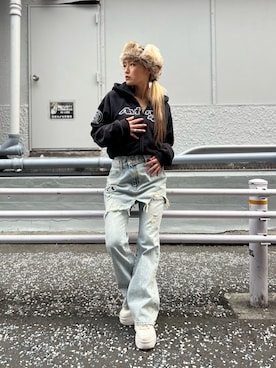 「アイテム（パーカー）」を使った、RAMUさん（レディース・164cm）の秋コーディネート