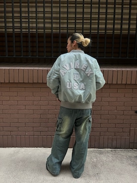 「レディースファッション」｜「アイテム（MA-1）」を使った、RAMUさん（レディース・164cm）の秋コーディネート