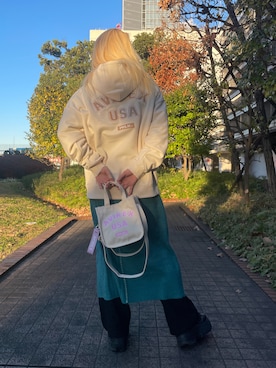 「コラボレーション」｜「アイテム（ワンピース/ドレス）」を使った、RAMUさん（レディース・164cm）の冬コーディネート