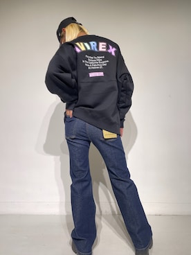 「裏起毛トレーナー」｜RAMUさん（レディース・164cm）の秋コーディネート