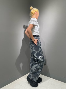 「アイテム（カーゴパンツ）」を使った、RAMUさん（レディース・164cm）の夏コーディネート