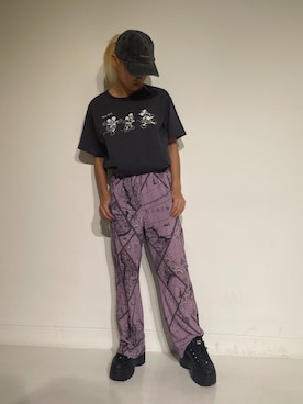 「MICKEYTシャツ」｜RAMUさん（レディース・164cm）の夏コーディネート