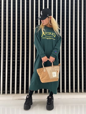 「コラボレーション」｜「アイテム（ワンピース/ドレス）」を使った、RAMUさん（レディース・164cm）の秋コーディネート