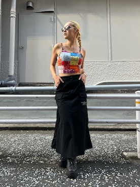 「アイテム（バングル/リストバンド）」を使った、RAMUさん（レディース・164cm）の夏コーディネート
