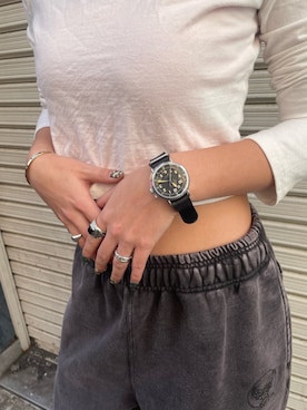 「アイテム（アナログ腕時計）」を使った、RAMUさん（レディース・164cm）の冬コーディネート