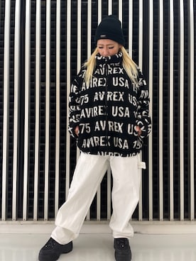「ホワイトデニム」｜「アイテム（ブルゾン）」を使った、RAMUさん（レディース・164cm）の秋コーディネート