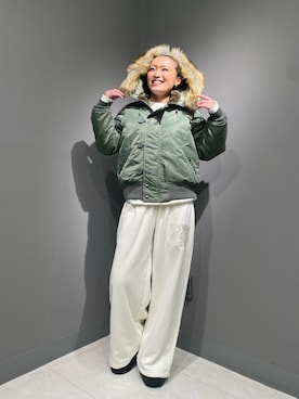 「アイテム（ミリタリージャケット）」を使った、RAMUさん（レディース・164cm）の秋コーディネート