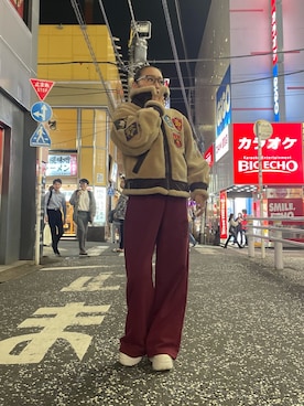 「アイテム（ミリタリージャケット）」を使った、RAMUさん（レディース・164cm）の秋コーディネート