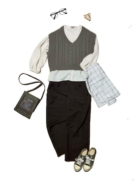 「Samansa Mos2（サマンサ モスモス）のアイテム（トップス）」を使った、𝚢𝚞𝚔𝚘さん（レディース・155cm）の春コーディネート