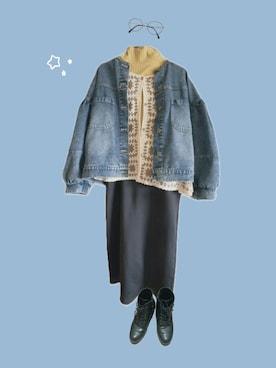 「ABC-MART（エービーシーマート）のABC SELECT エービーシーセレクト LACE UP 4.5 レースアップブーツ 4.5 W3032 BLACK（ブーツ、ブラック系）」を使った、𝚢𝚞𝚔𝚘さん（レディース・155cm）の春コーディネート