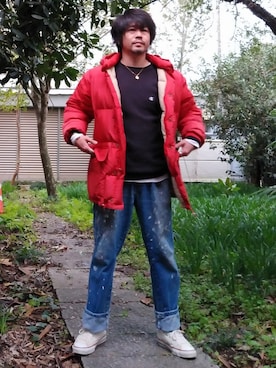 「Eddie Bauer（エディーバウアー）のアイテム（ダウンジャケット/コート）」を使った、こんがり棒さん（メンズ・167cm）の秋コーディネート