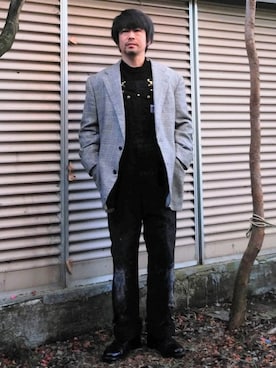 「J.CREW（ジェイクルー）のアイテム（テーラードジャケット）」を使った、こんがり棒さん（メンズ・167cm）の冬コーディネート