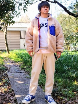 「チャックテイラー」｜「アイテム（ブルゾン）」を使った、こんがり棒さん（メンズ・167cm）の秋コーディネート