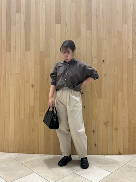 「Samansa Mos2 blue（サマンサモスモスブルー）のアイテム（ローファー）」を使った、motokoさん（レディース・153cm）の秋コーディネート