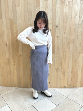 「Samansa Mos2 blue」｜「アイテム（ブーツ）」を使った、motokoさん（レディース・153cm）の秋コーディネート