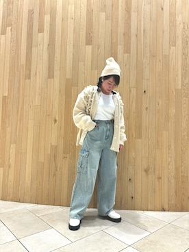 「ehka sopo（エヘカソポ）のアイテム（ニットキャップ/ビーニー）」を使った、motokoさん（レディース・153cm）の秋コーディネート