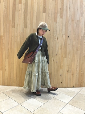 「ティアードスカート」｜「アイテム（その他シューズ）」を使った、motokoさん（レディース・153cm）の秋コーディネート
