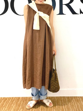 「RODE SKO（ロデスコ）のMARIA タッセルペーパーショルダー（ショルダーバッグ）」を使った、makoさん（レディース・174cm）の夏コーディネート