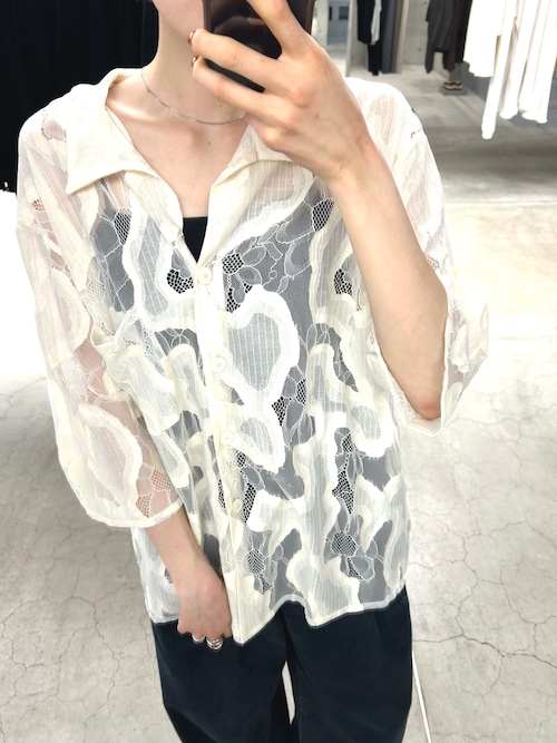 ESTHE OVERSIZED SHEER LACE SHIRTS（シャツ/ブラウス）｜URBAN
