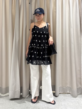 「FREE'S MART（フリーズマート）のアイテム（帽子）」を使った、REINAさん（レディース・162cm）の夏コーディネート