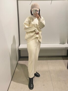 「シャギー」｜「アイテム（キャップ）」を使った、REINAさん（レディース・160cm）の秋コーディネート